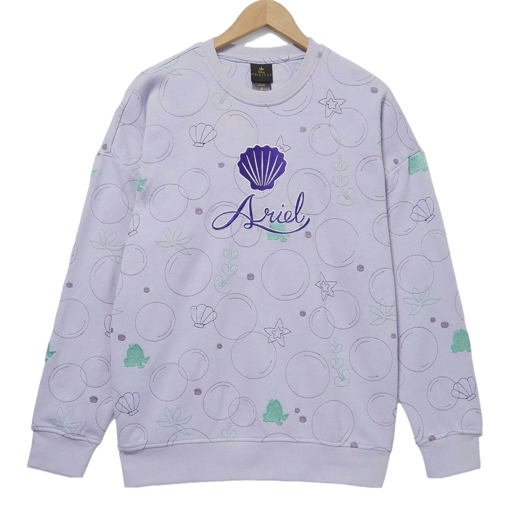 Boxlunch Disney The Little Mermaid Ariel Topographic Shell Sweatshirt NWT